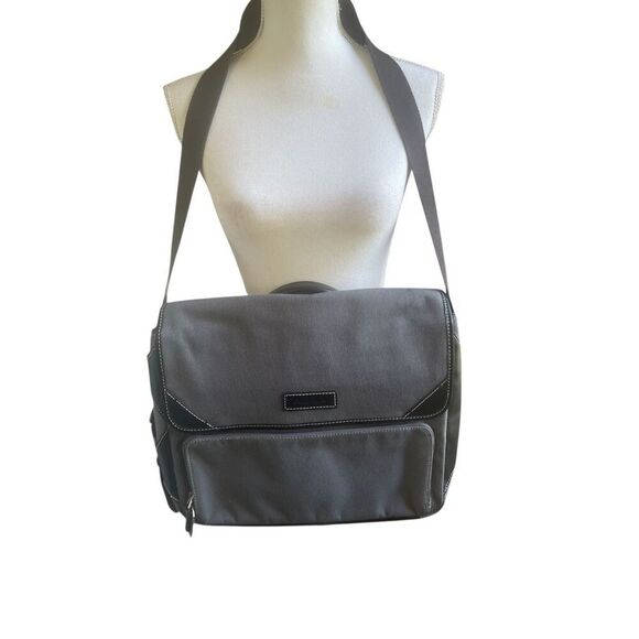 Cole Haan Men’s Canvas Leather Messenger Shoulder Bag Laptop Briefcase - Picture 3 of 14